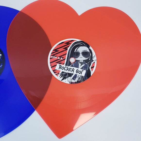2 Toy LP records for LOL Surprise OMG Remix Rocker Boi and Punk Grrrl blue/red - Picture 2 of 3